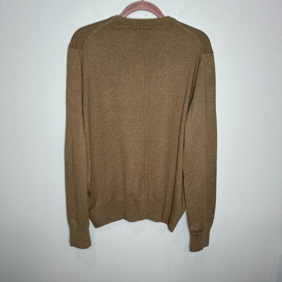 Banana Republic Forever V Neck Sweater Womens Large Silk Cashmere Tan Work - Picture 8 of 8